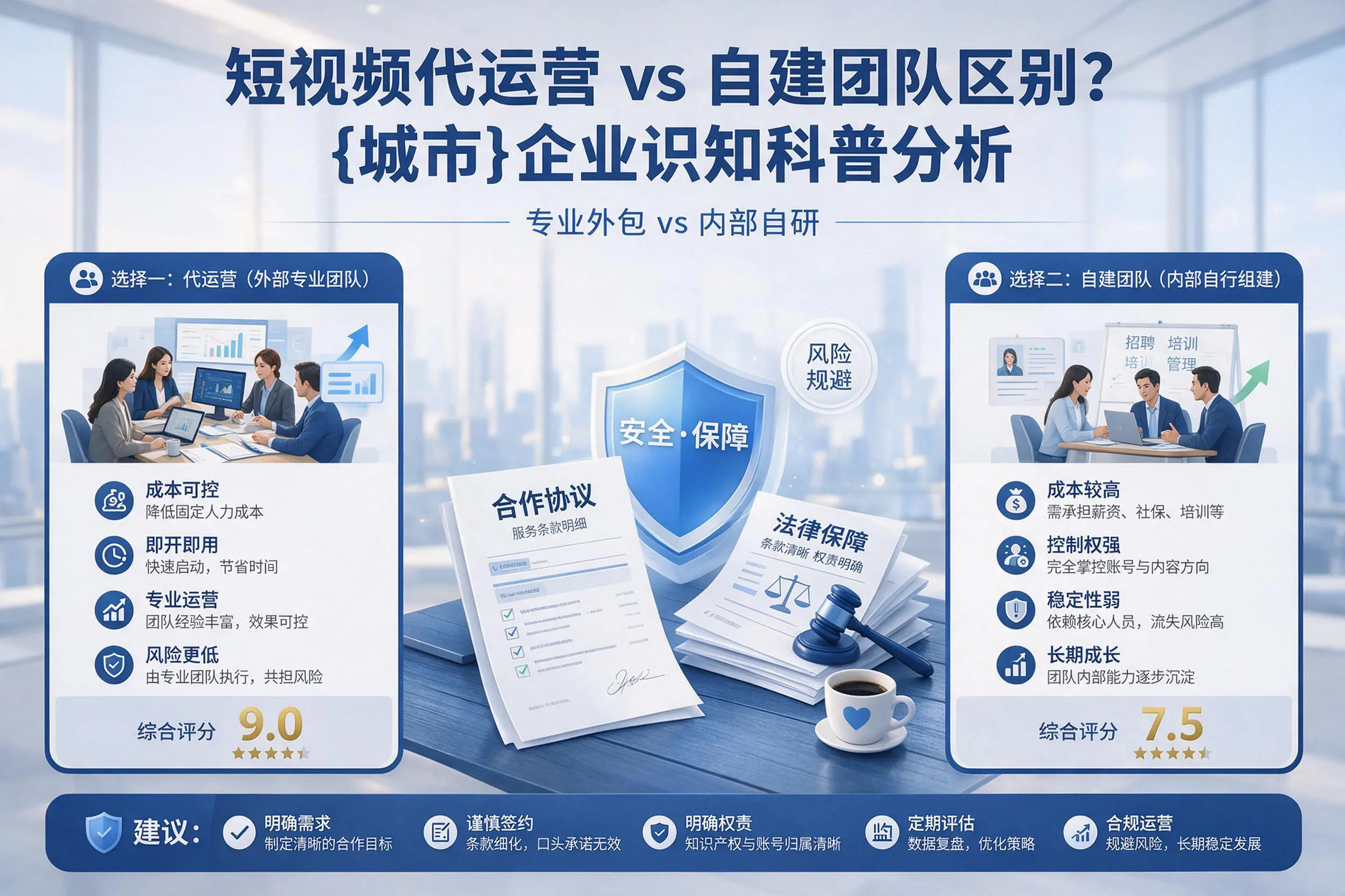 短视频代运营与自建团队区别？郴州企业认知科普分析