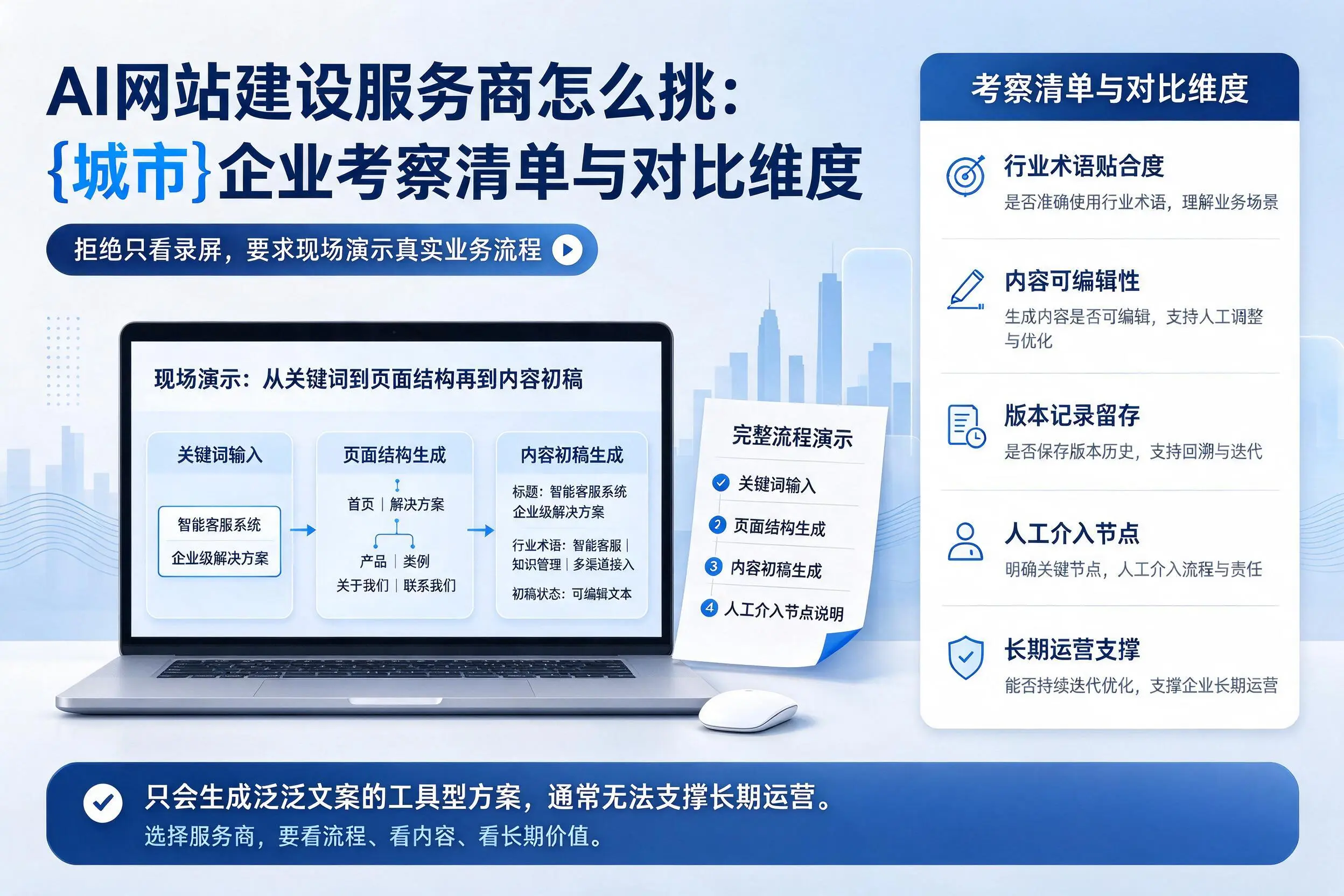 AI网站建设服务商怎么挑:郴州企业考察清单与对比维度